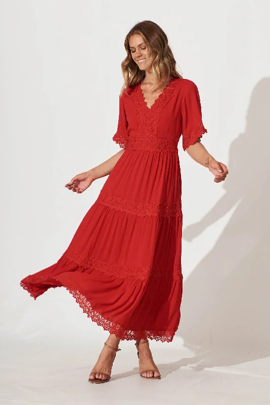 Sequined maxi dresses for formal evening galasMona Maxi Dress In Red