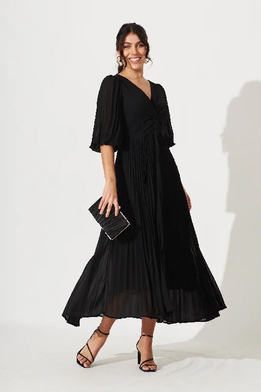 Maxi dresses with patchwork designs for a one - of - a - kind styleMoritz Maxi Dress In Black Chiffon