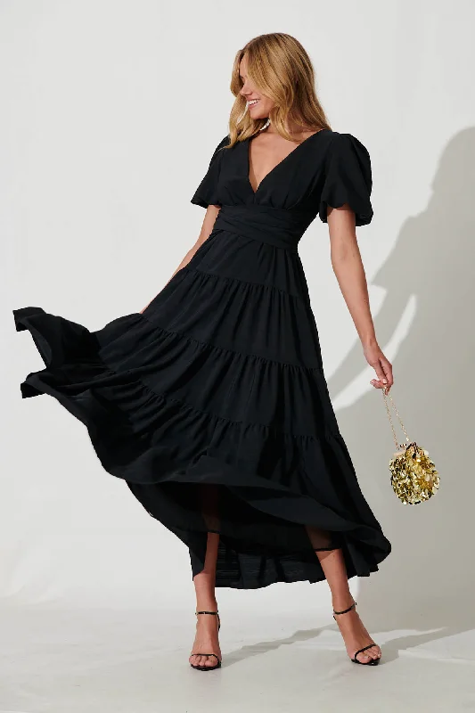 Maxi dresses with a wrap - around style for a customizable fitTruelove Maxi Dress In Black