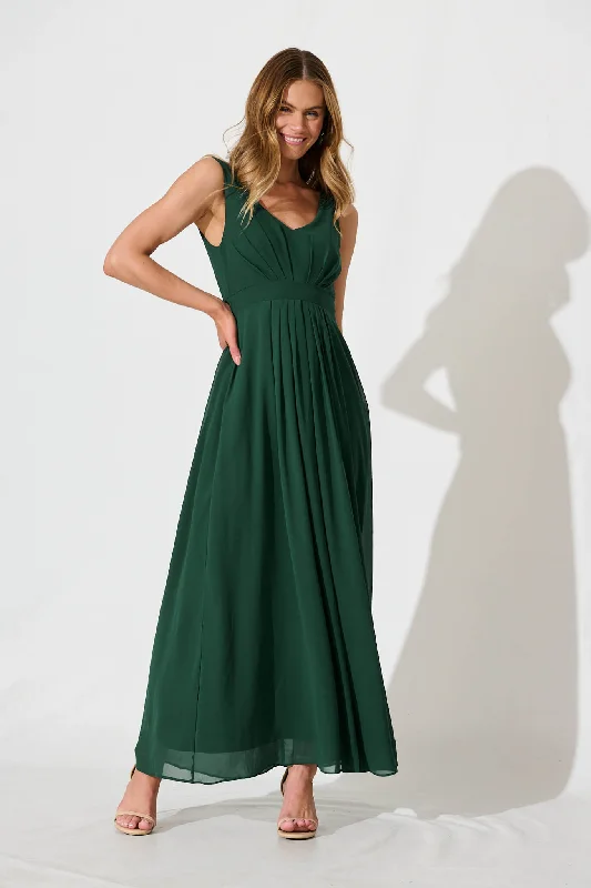 Maxi dresses with a wrap - around style for a customizable fitWonderful Maxi Dress In Emerald