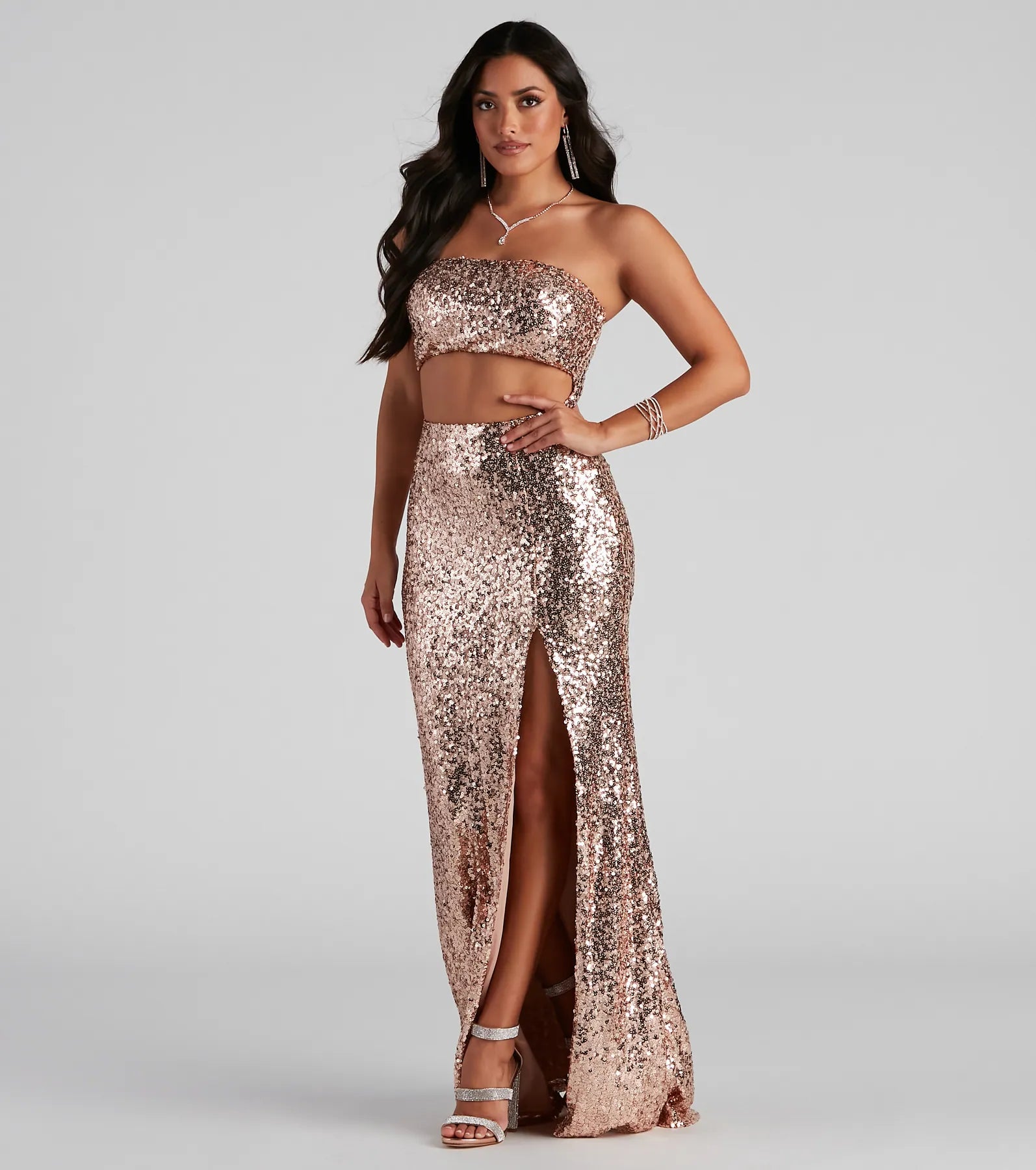 Maxi dresses with an empire waist for a flattering fit on all body typesYasmina Formal Cutout Sequin Dress