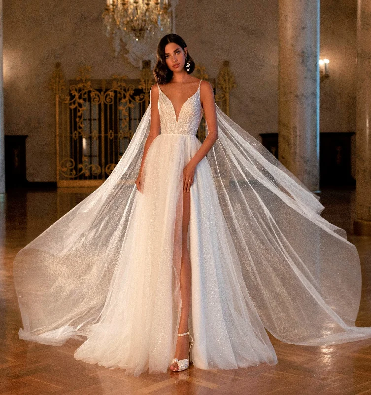 Wedding guest dresses with patchwork designs for a unique lookA-Line Wedding Dress With Angel Wings