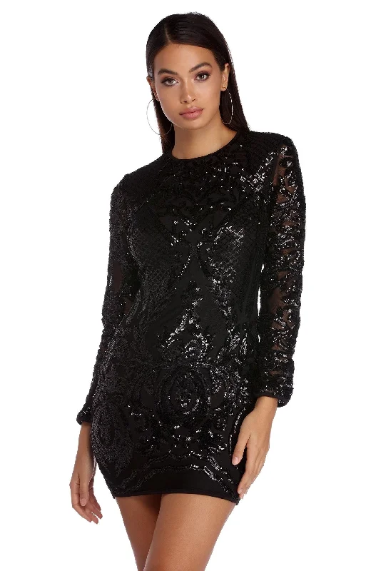 Mini dresses with embroidered details for a unique touchCher Sassy Sequin Mini Dress