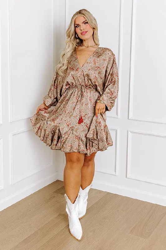 Cotton mini dresses for a comfortable everyday optionFeeling Spontaneous Paisley Mini Dress Curves