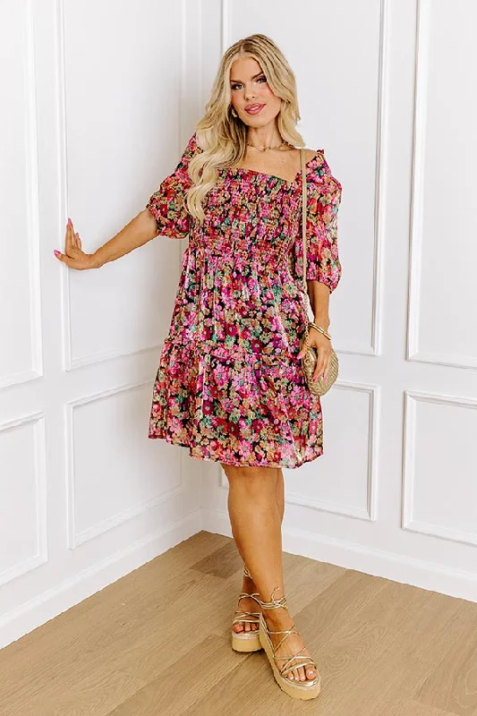 Mini dresses with criss - cross backs for a flirty lookMust Be A Dream Floral Mini Dress Curves