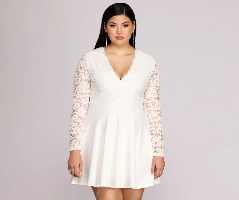 Mini dresses with beaded embellishments for a fancy eventPlus La La Lace Dress