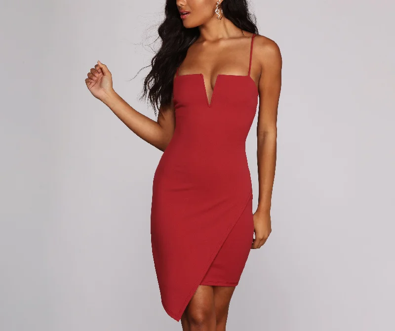 Mini dresses with keyhole necklinesStraight To The Point Mini Dress