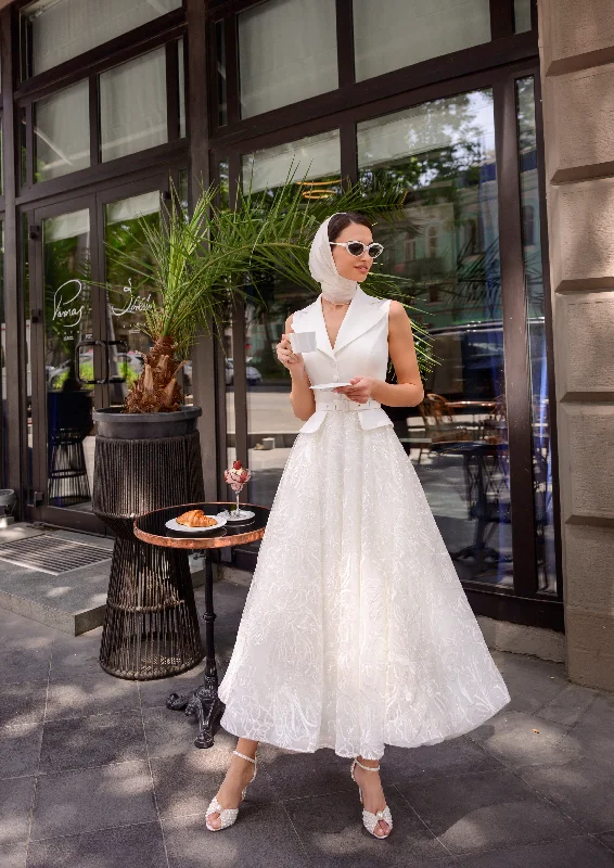 Lace - trimmed wedding guest dresses in blush pinkStylish Vintage Wedding Dress