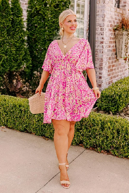 Mini dresses with button - down frontsSummer Getaway Floral Mini Dress Curves