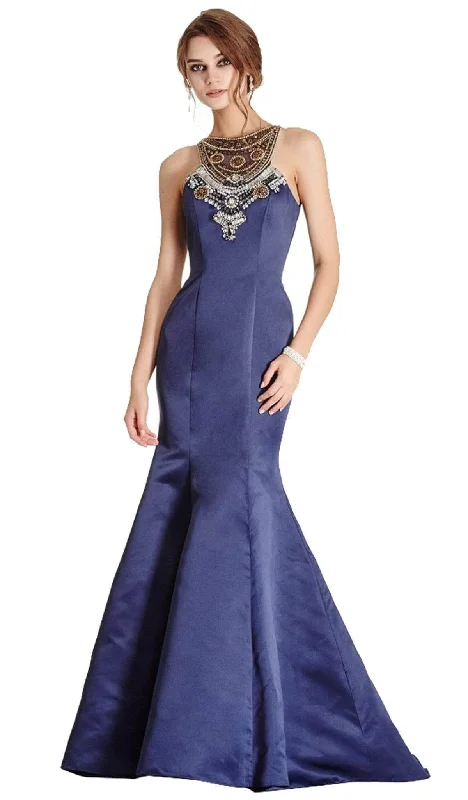 Formal dresses with wrap - around styles and beaded belts for a customized fitAspeed Design - L1720 Embellished Sleeveless Evening Gown