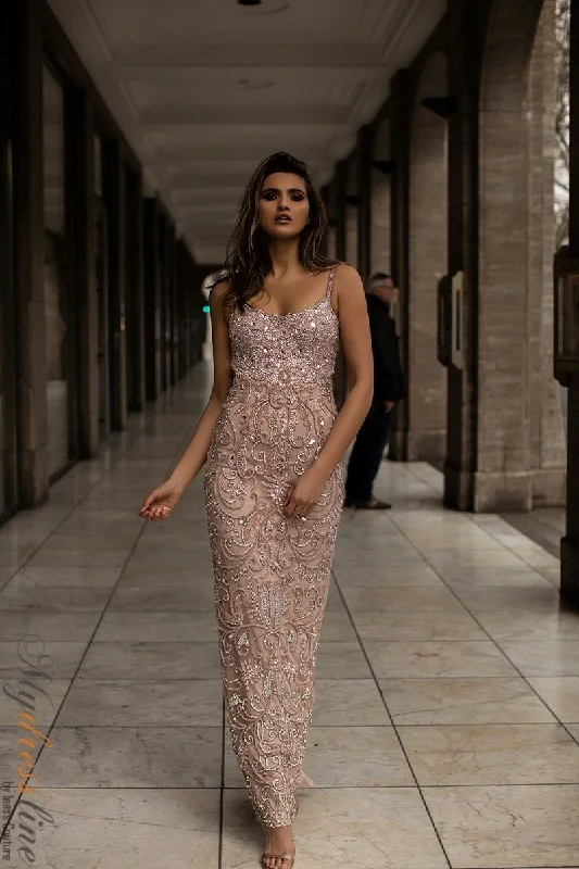 Prom dresses with side - slit skirts and beaded fringes for a glamorous appearanceChic and Holland HF1510