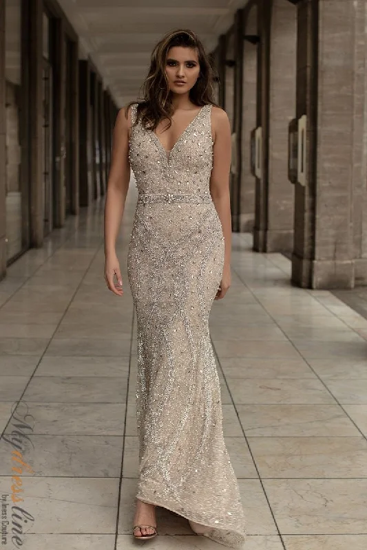 Prom dresses with geometric - cutout sleeves and flowing chiffon fabrics for a modern and airy lookChic and Holland HF1521