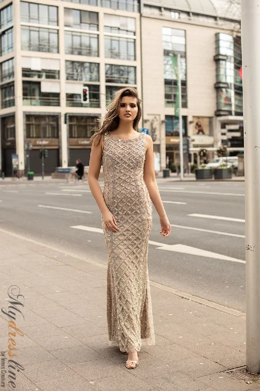 Prom dresses with one - shoulder ruffled straps and geometric patterns for a contemporary and eye - catching formal eventChic and Holland HF1557