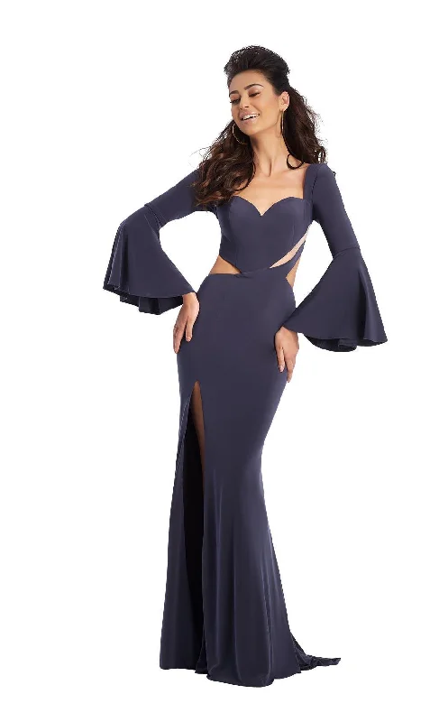 Formal dresses with abstract print panels and rhinestone embellishments for a unique formal eventClarisse 3405 Dress