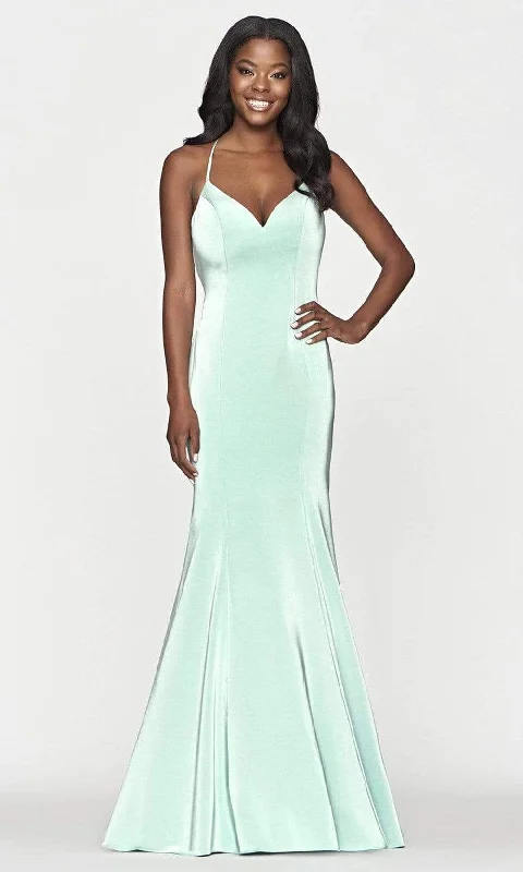 Formal dresses with side - slit pockets and beaded accents for a practical and stylish formal eventFaviana - S10659 Spaghetti Strap Mermaid Gown