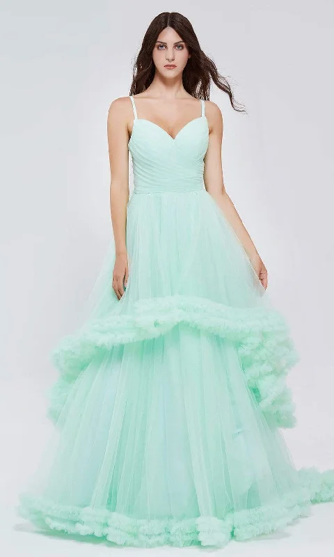 Formal dresses with embroidered panels and tulle overlays for a fairytale promJ'Adore Dresses - J20023 Sweetheart Ruffled Tulle Dress