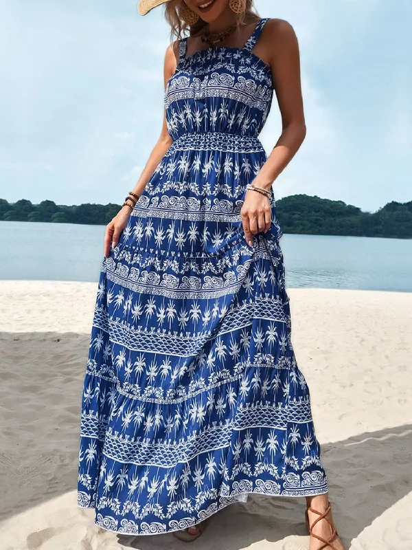 Wrap - Style Women Dress with Adjustable Fit for All Body TypesChic sleeveless maxi dress in print