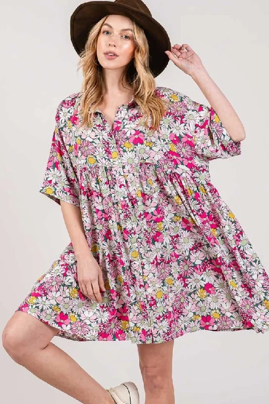 Lace - Embellished Women Dress for an Elegant and Sophisticated AppearanceFloral mini shirt dress by sage + fig