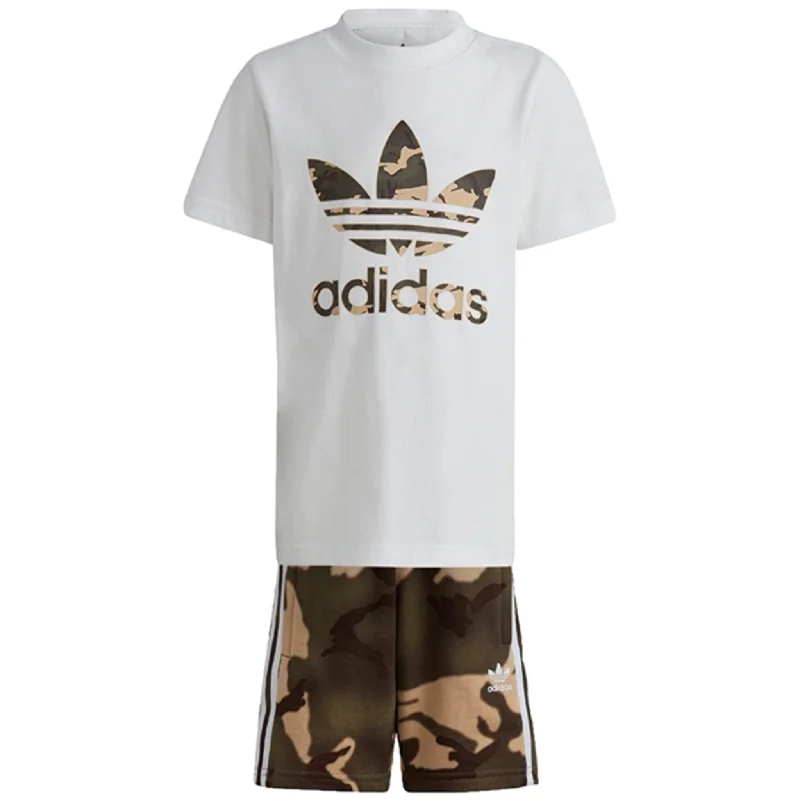 adidas Originals White Shorts Tee Set