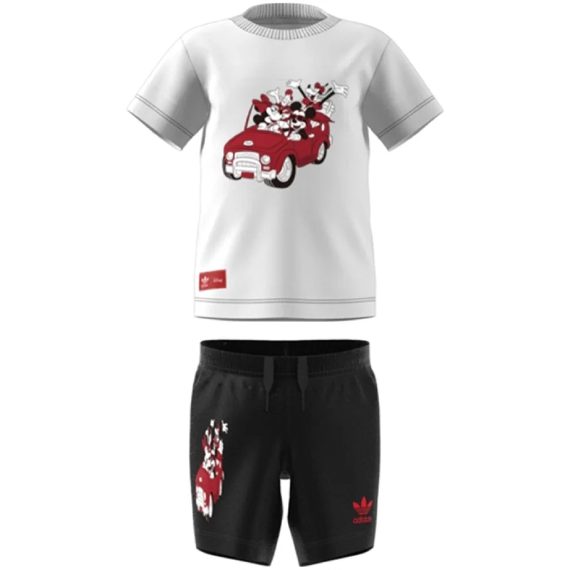 adidas White Mickey Shorts Tee Set