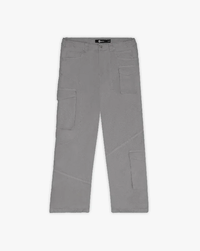 Regular Fit Women's Polyester - Blend Cargo Pants in Army Green for Hiking and Camping TripsASYMETRICAL CARGOPANTS DARK GREY