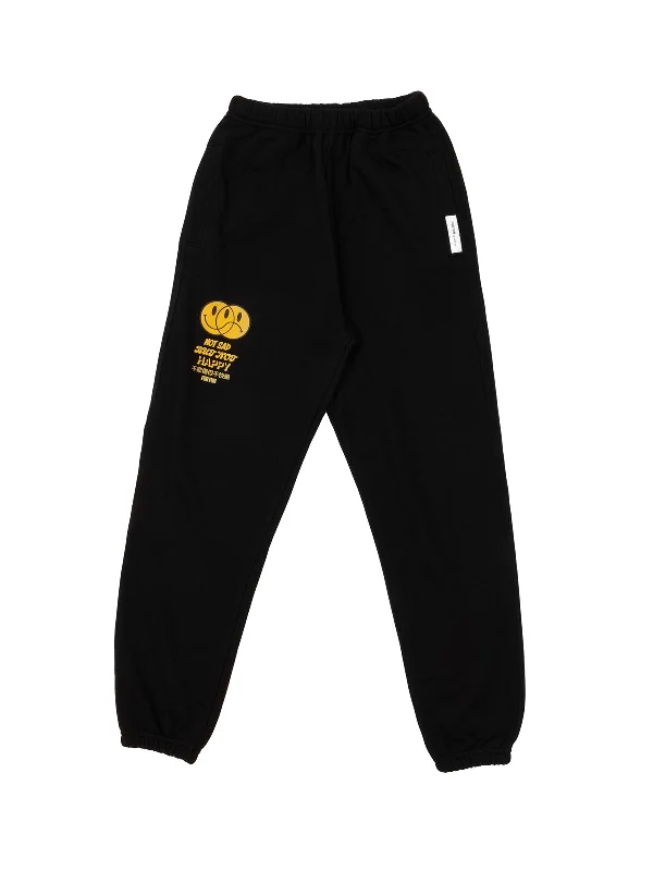 High - Waisted Women's Jogger Sweatpants in Black with Zip Pockets for a Stylish and Practical LookNot Sad But Not Happy / Women Sweatpant