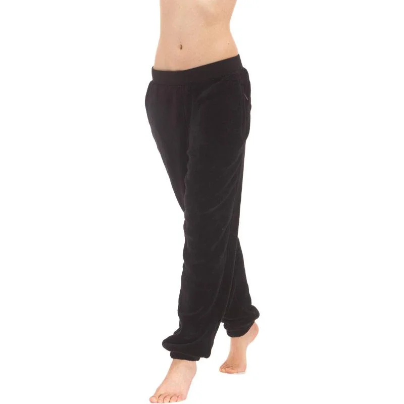 High - Waisted Women's Jogger Sweatpants in Black with Zip Pockets for a Stylish and Practical LookRDS WOMENS SWEATPANT VELVETEEN MEDIUM