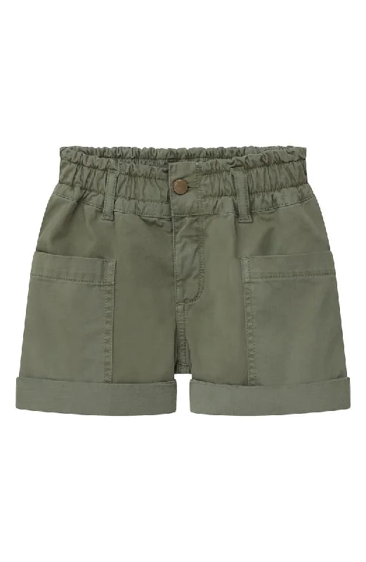 Light Army Green Twill Shorts