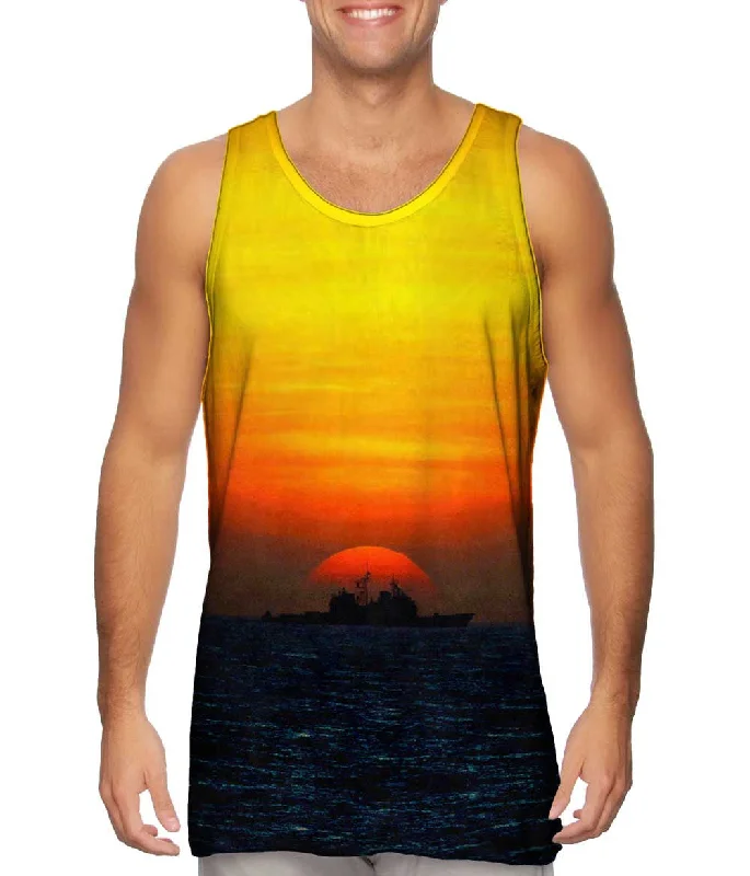 Women's Longline Tank Tops with Abstract PrintsShip With Setting Sun