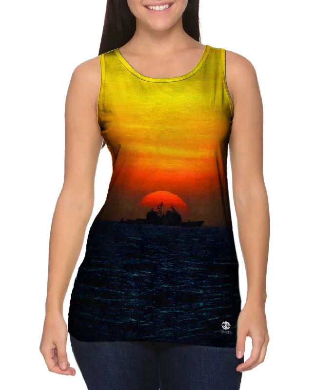 Plus Size Women's Criss - Cross Back Tank Tops in Neon ColorsShip With Setting Sun