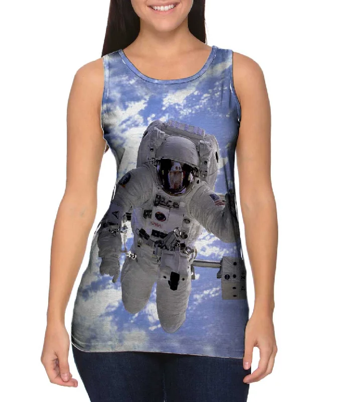 Women's Button - Down Tank Tops in Striped PatternsShuttle Endeavour 1995 Space