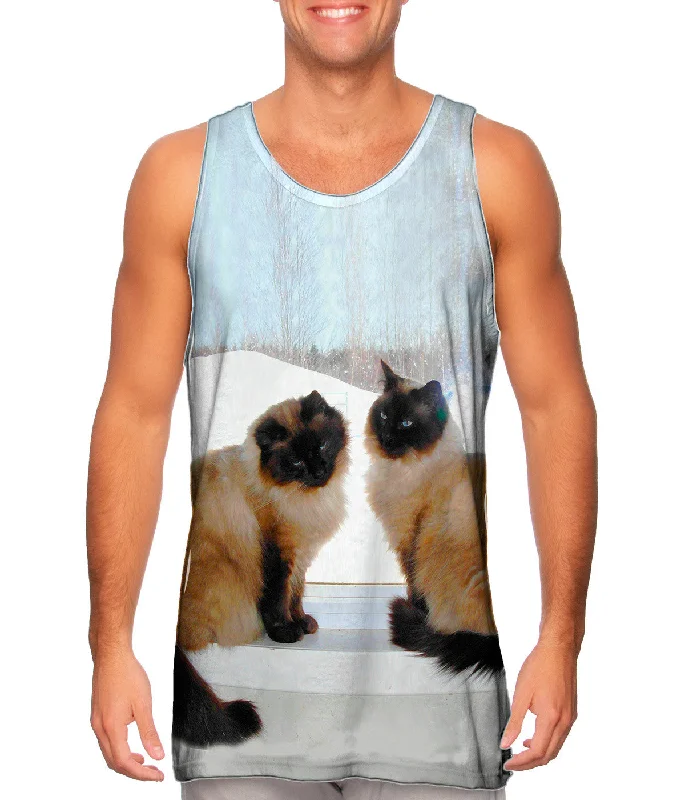 Plus Size Women's Side - Slit Tank Tops in Metallic ShadesSiamese Cats Networking