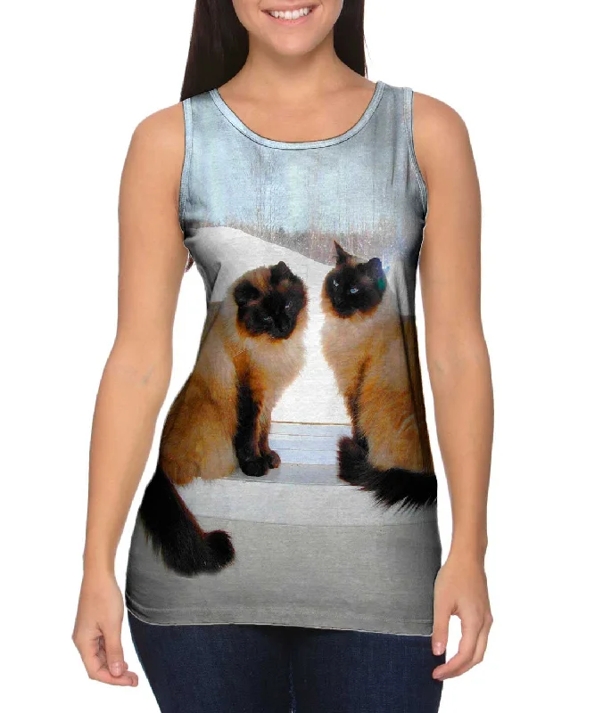 Women's Spaghetti Strap Tank Tops with Geometric PatternsSiamese Cats Networking