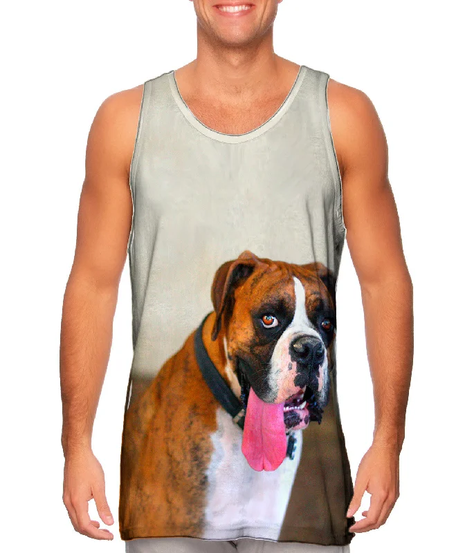 Plus Size Women's Embroidered Tank Tops in Boho StylesSilly Face Pitbull