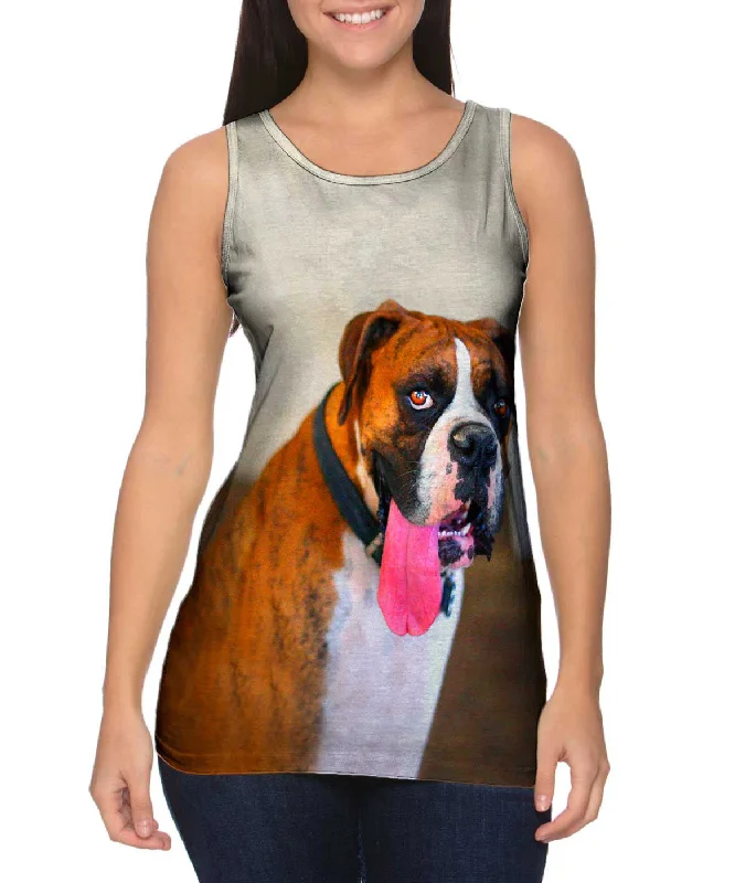 Women's Cropped Tank Tops with Vintage Band LogosSilly Face Pitbull