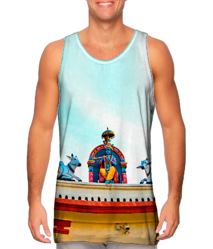 Women's Spaghetti Strap Tank Tops with Geometric PatternsSingapore Sri Mariamman Temple