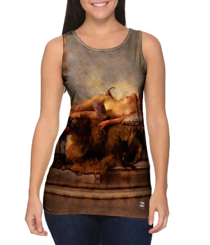 Plus Size Women's Puff - Sleeve Tank Tops in Pastel HuesSir Lawrence Alma-Tadema - "In the Tepidarium" (1881)