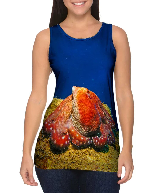 V - Neck Women's Moisture - Wicking Tank Tops for RunningSitting Octopus Underwater