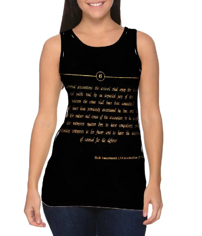 Women's Cropped Tank Tops with Vintage Band LogosSixth Amendment Us Constitution