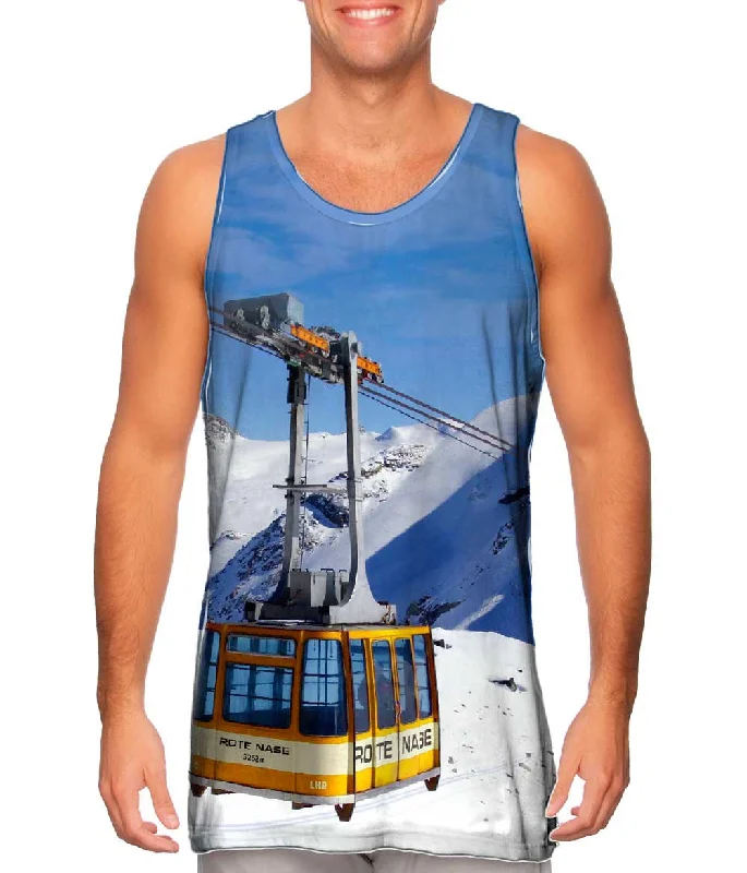 Women's Longline Tank Tops with Abstract PrintsSki Tram Switzerland