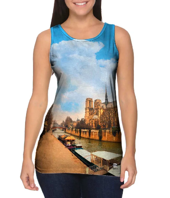 Plus Size Women's Criss - Cross Back Tank Tops in Neon ColorsSleek Cathedral Notre Dame