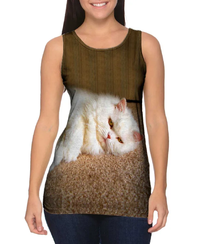 Women's Button - Down Tank Tops in Striped PatternsSleepy Cat