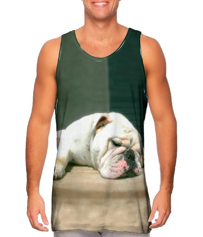 Plus Size Women's Side - Slit Tank Tops in Metallic ShadesSleepy Time Bulldog