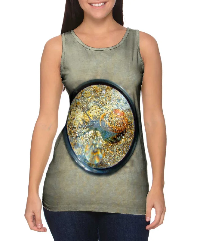 Women's Longline Tank Tops with Abstract PrintsSmall Snail Slither