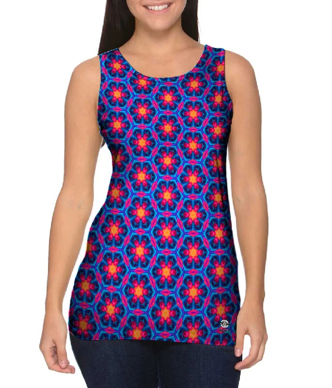 Women's Cropped Tank Tops with Vintage Band LogosSmell The Flowers Pattern