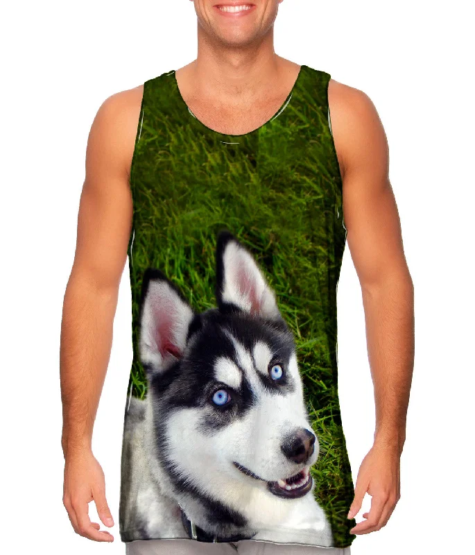 Women's Longline Tank Tops with Abstract PrintsSmiling Husky