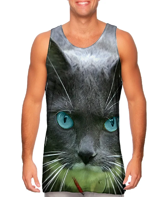 V - Neck Women's Moisture - Wicking Tank Tops for RunningSmokey Cat