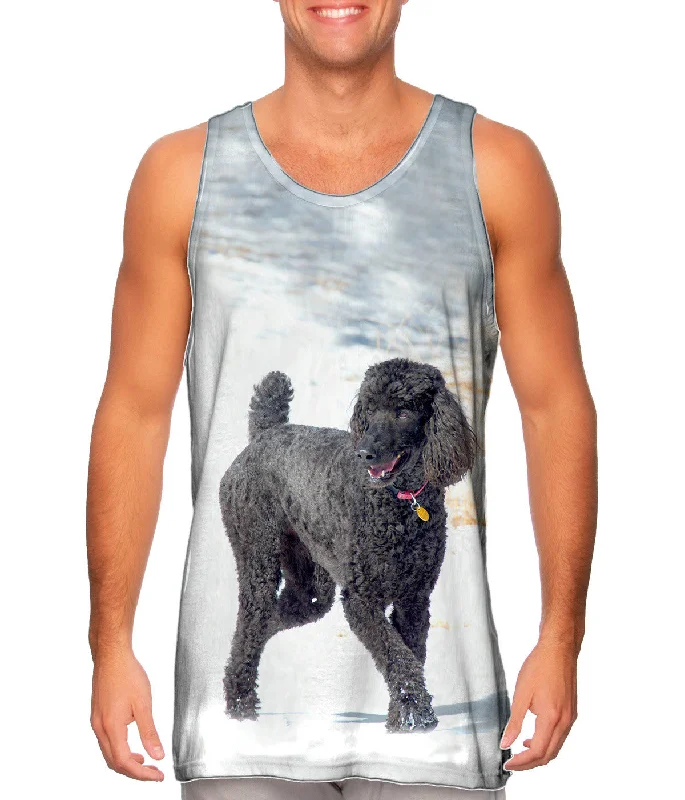 Women's Spaghetti Strap Tank Tops with Geometric PatternsSmokey Poodle In The Snow