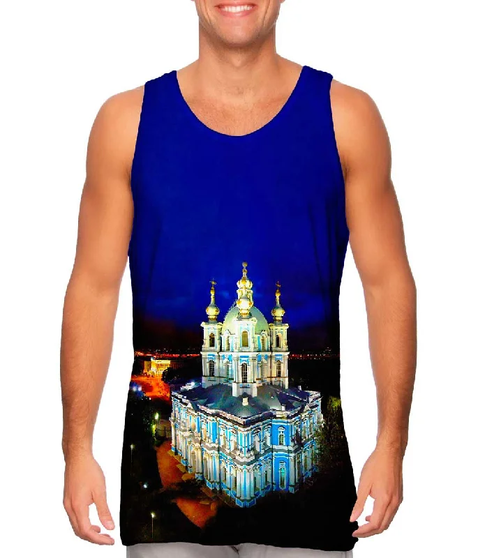 Plus Size Women's Side - Slit Tank Tops in Metallic ShadesSmolniye Monastery Russia