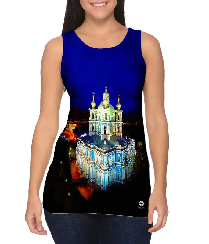 Women's Cropped Tank Tops with Vintage Band LogosSmolniye Monastery Russia